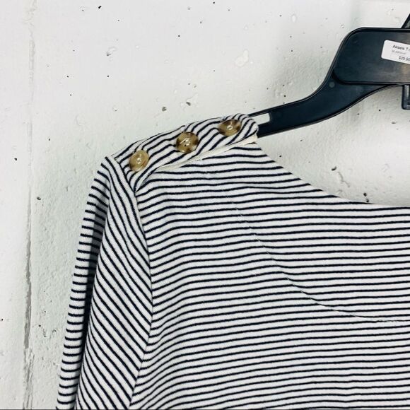 Mo:vint size Large Black & White Striped Shirt Dress - Picture 7 of 11